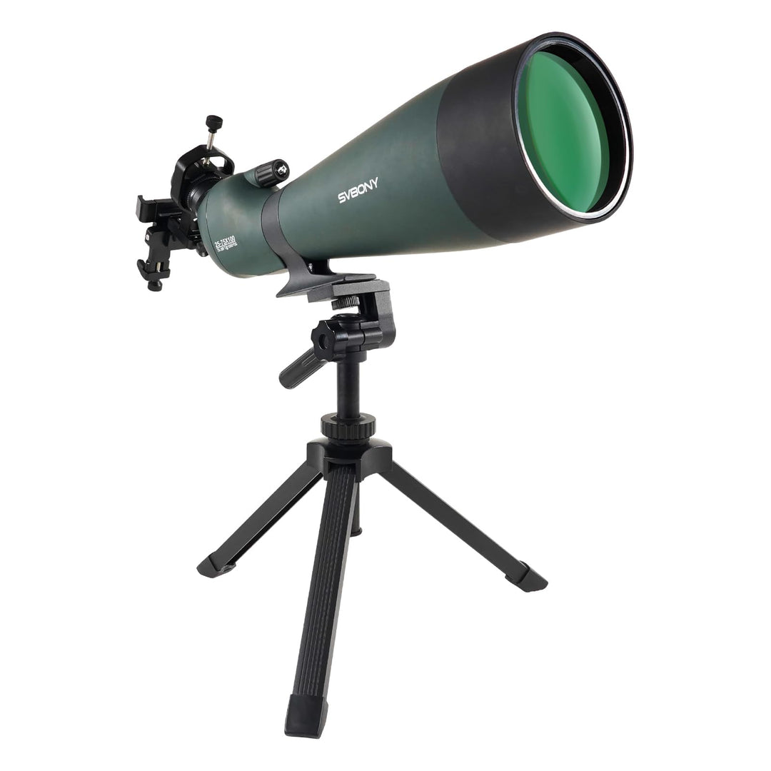 Svbony SV28 25-75x100mm Spektiv mit mit Stativ und 3-Achse Handy Teleskop Adapter, Helle und Klare B