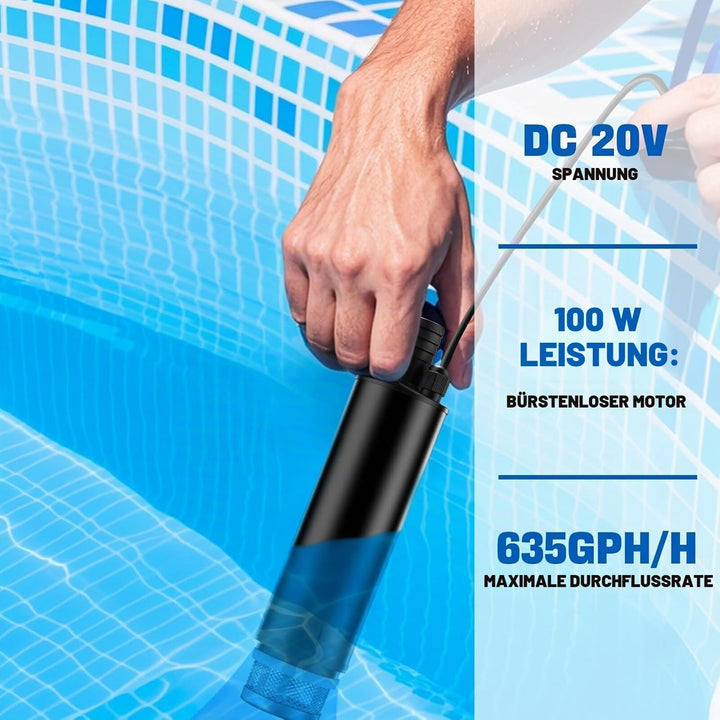 Wasser Pumpe Sumpf Pumpe for Milwaukee 18V, Tauchpumpe für Campingwannen, Garten, Wohnmobil, Teichen