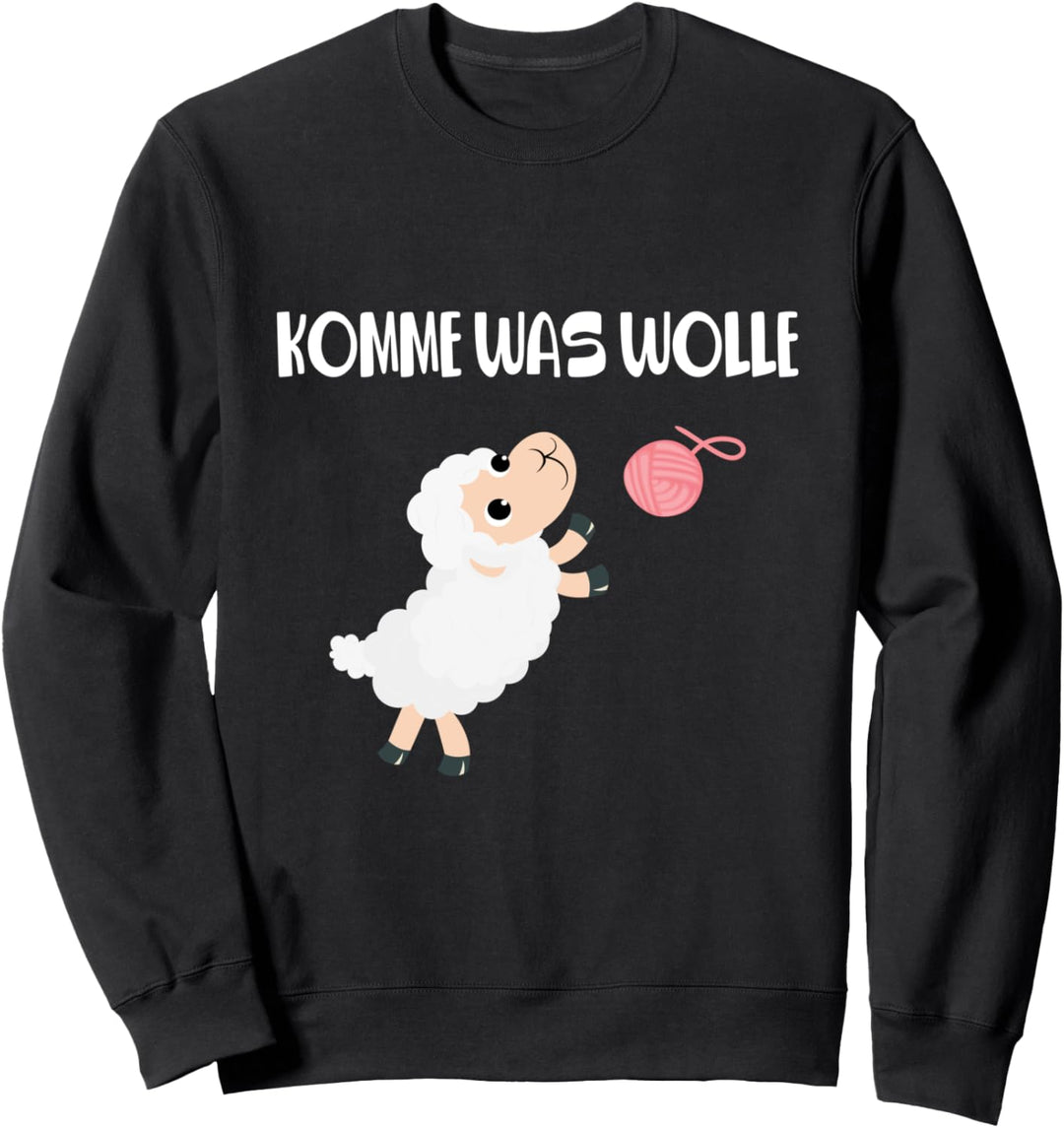 Komme was Wolle Lustiges Schaf für kreative Handarbeit Sweatshirt