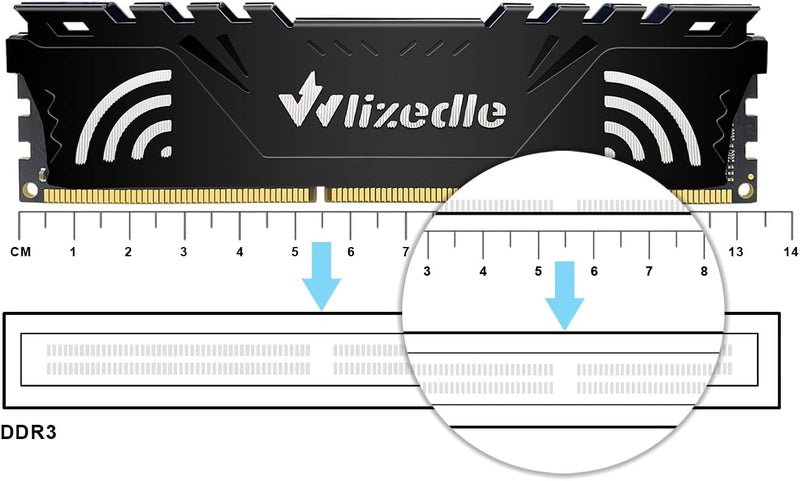 DDR3 16GB Kit (2x8GB) Desktop Arbeitsspeicher 1600MHz CL11 UDIMM Wlizedle Tischcomputer RAM PC3-1280