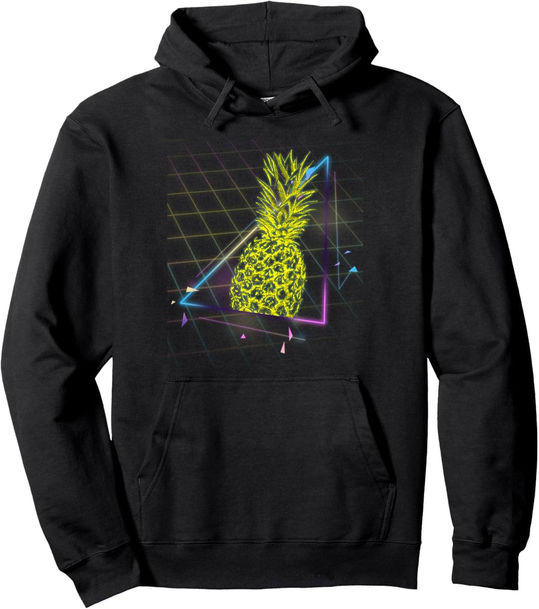 Tropischer Sommer Ananas Synthwave Retro Vaporwave Sommer Pullover Hoodie