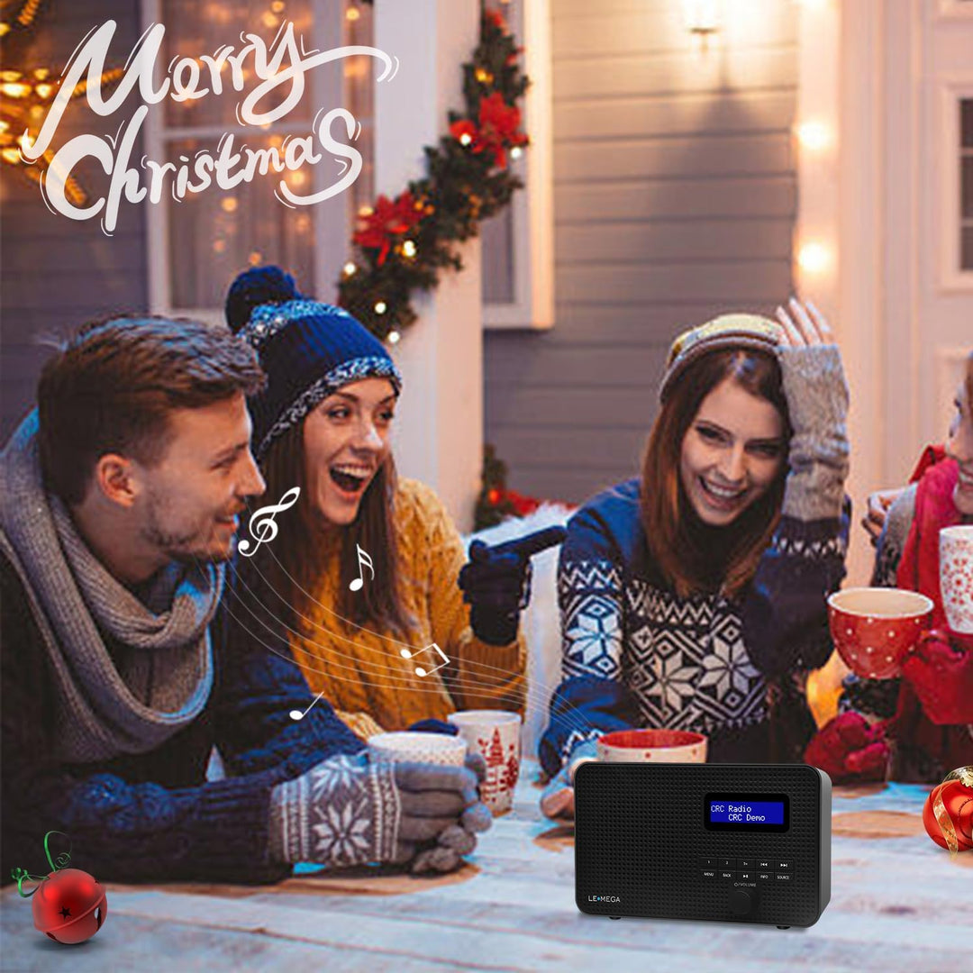 LEMEGA DR1 Tragbares DAB/DAB+ und UKW-Digitalradio,DAB-Radio mit Handbedienung,Doppelalarm,Schlummer