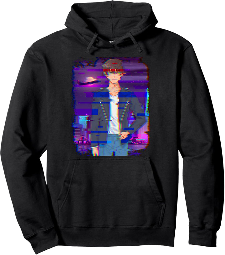 Senpai Guy Japanische Ästhetik Vaporwave Anime Pullover Hoodie