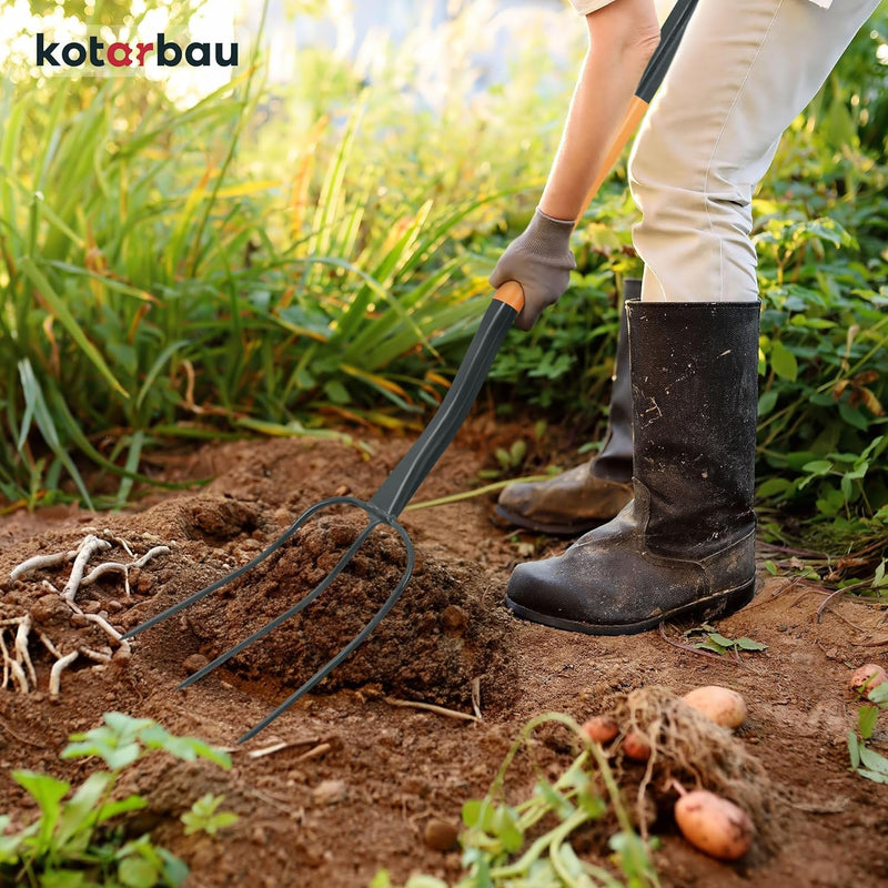 KOTARBAU® Mistforke 3 Zinken 125cm mit Metallstiel für Garten und Landwirtschaft
