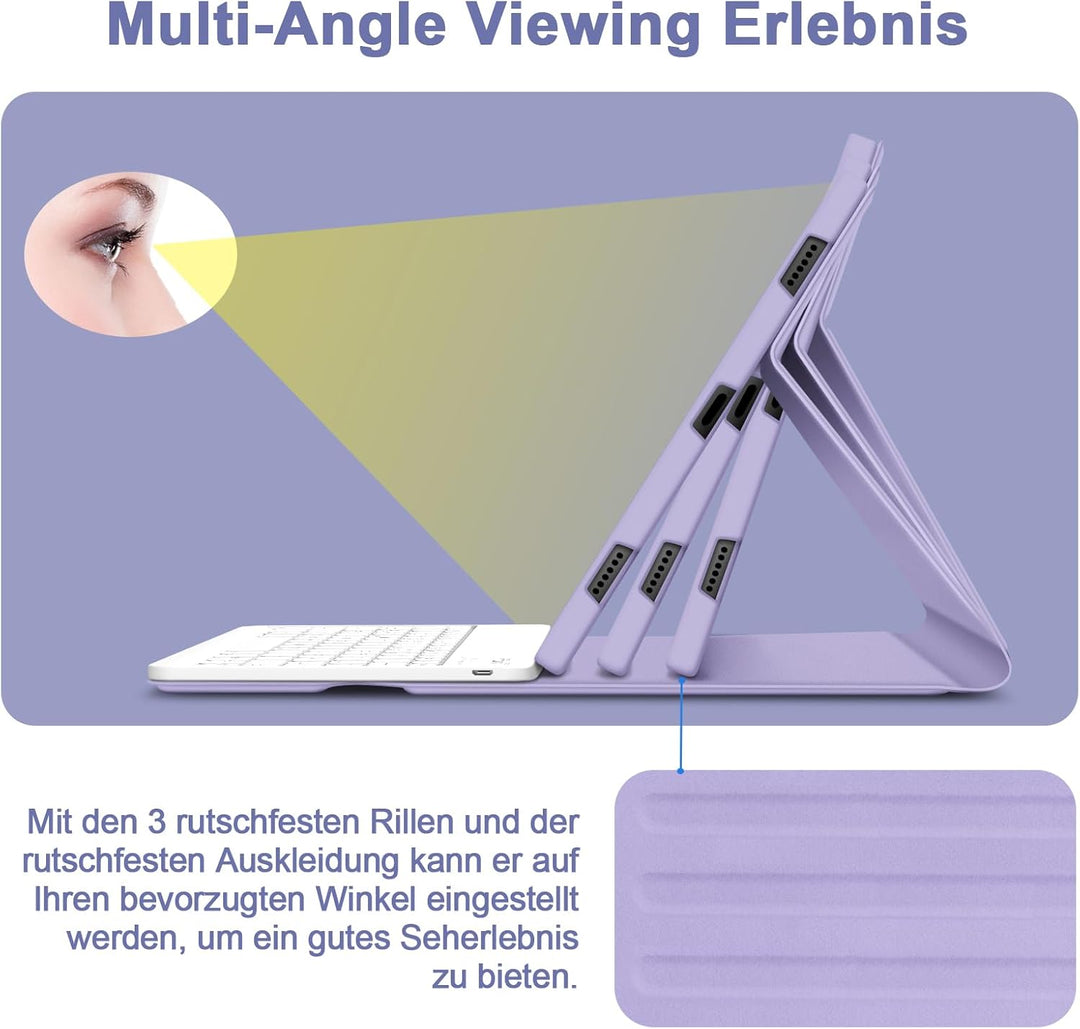 Bettdow für Samsung Galaxy Tab S10+/S10 Plus Tastatur Hülle, QWERTZ Layout Abnehmbarer Beleuchtete T