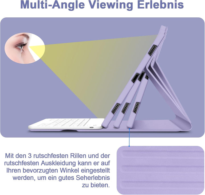 Bettdow für Samsung Galaxy Tab S10+/S10 Plus Tastatur Hülle, QWERTZ Layout Abnehmbarer Beleuchtete T