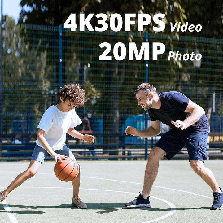 AKASO Brave 4 Pro Action Cam 4K30FPS 20MP mit 128GB U3 Speicherkarte 40M Unterwasserkamera Ultra HD