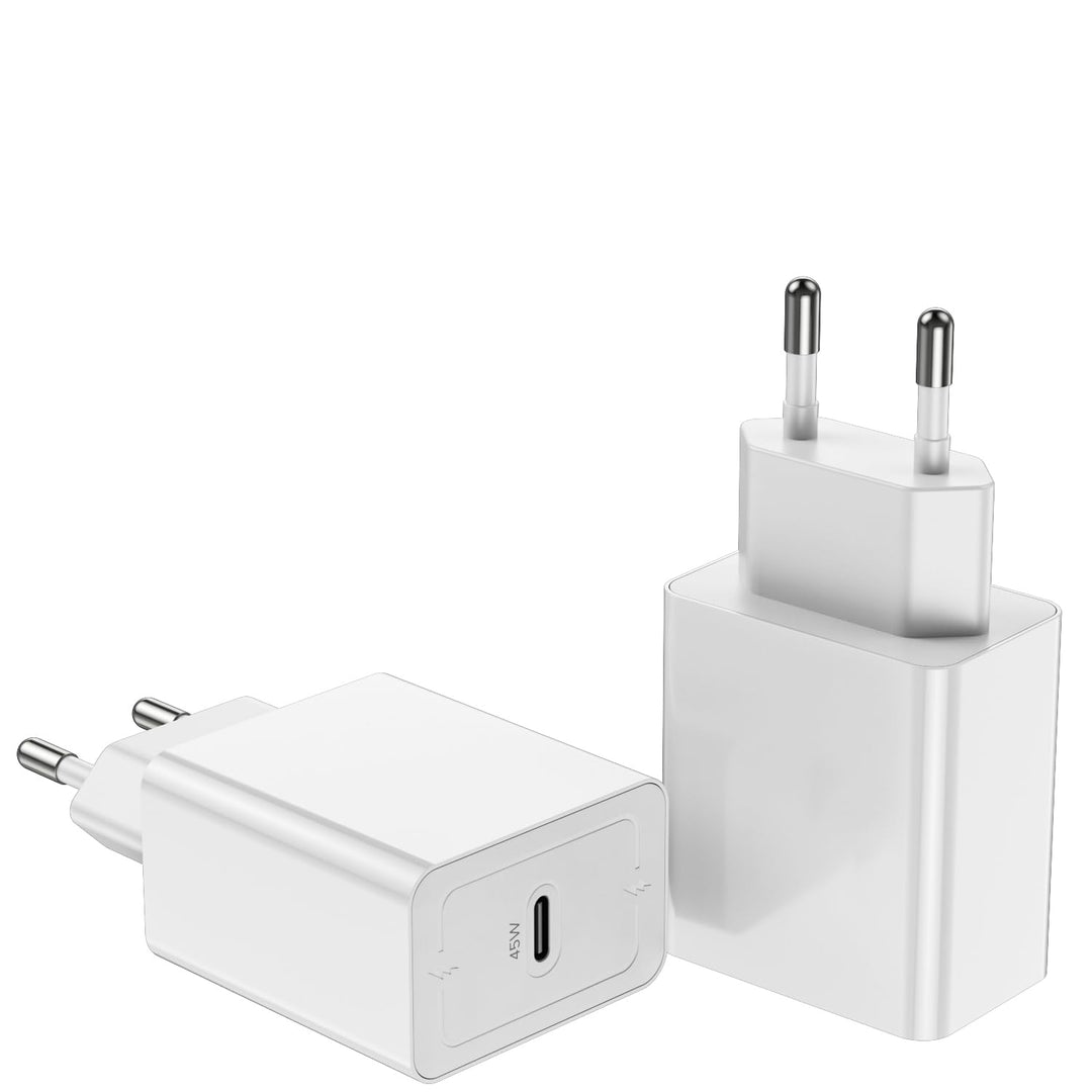 45W USB C Ladegerät, 2Pack USB C Netzteil Stecker Adapter Schellladegerät für iPhone 17/16/15/14/13/