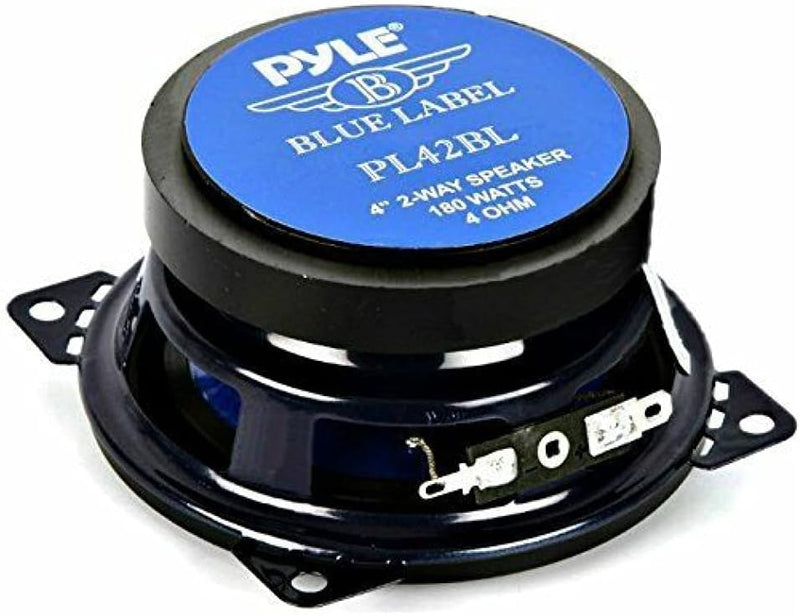 2 PYLE PL42BL 2 Wege koaxial Lautsprecher blau 4" 10,00 cm 100 mm 90 watt rms 180 watt max türen aut