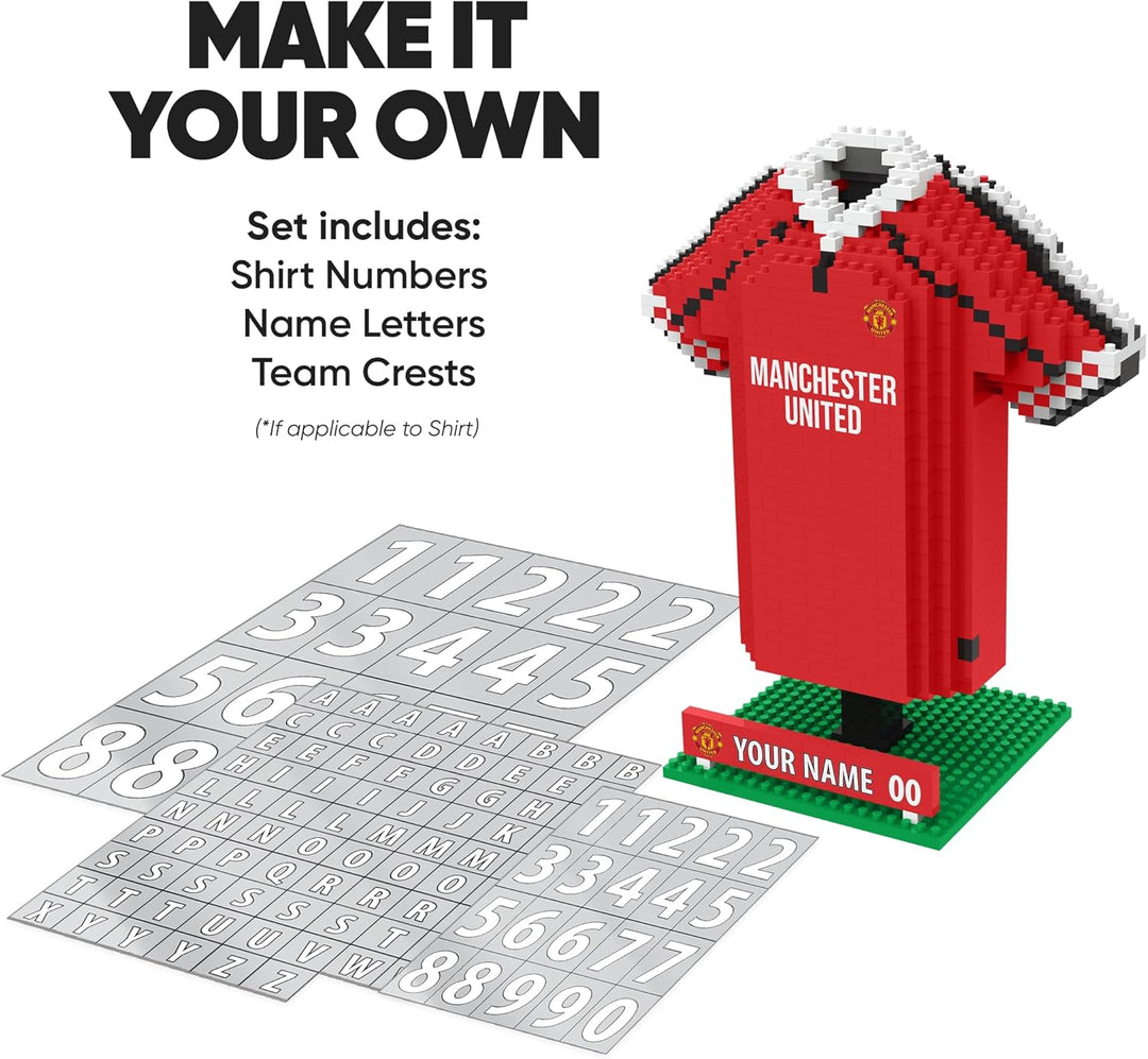 FOCO Offizielles Lizenzprodukt Personalisiertes Fussball-3D-BRXLZ-Schreibtisch-Trikot (Manchester Un