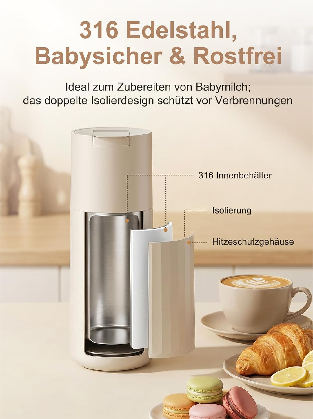Reisewasserkocher Klein, 600ML Tragbarer Wasserkocher