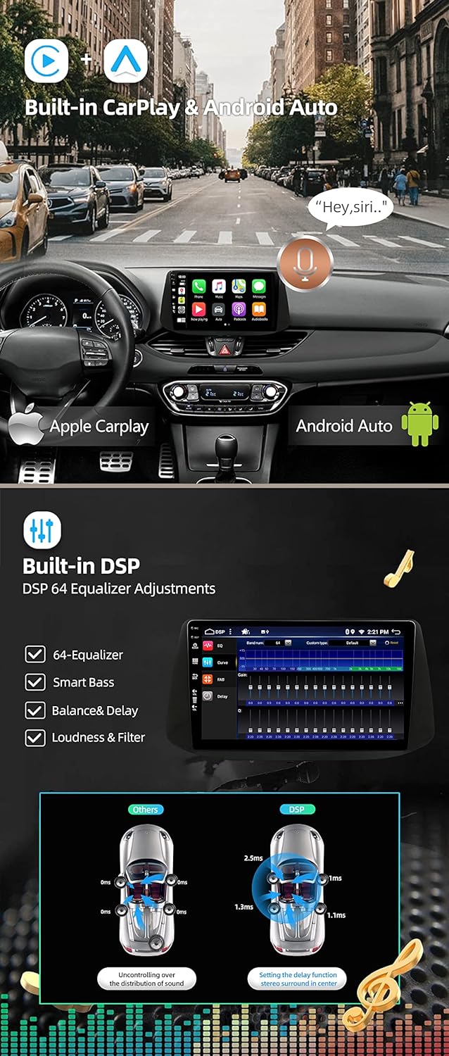 JOYX Android 12 Autoradio Passt für Hyundai i30 (2017-2018) - [4G+64G] - Eingebaut DSP/Carplay/Andro