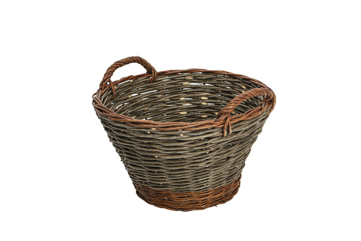 Weidenprofi Robinienkorb, Erntekorb aus Robinie und Weide, rund mit Henkel, ca. Ø 55 cm x 40/45 cm h
