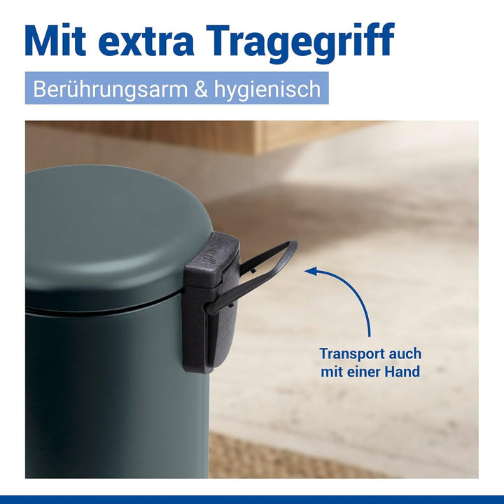 WENKO Kosmetikeimer 3 Liter, Stahl, herausnehmbarer Inneneimer mit Müllbeutelhalter, Mülleimer fürs