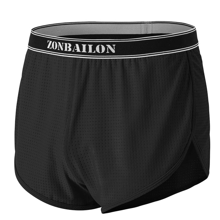 BIATWOWR Herren Transparent Sexy Boxershorts Männer Atmungsaktiv Bequem Unterhose Seitlichem Schlitz