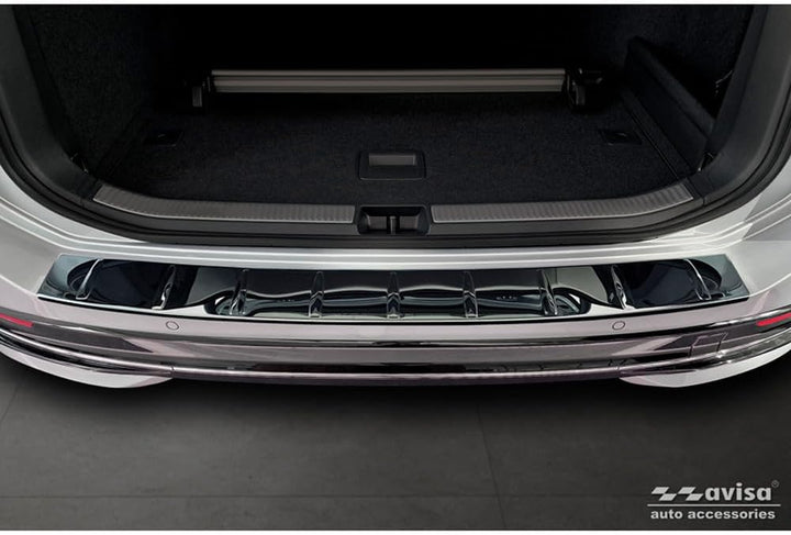 Avisa Spiegelschwarz Edelstahl Heckstossstangenschutz kompatibel mit Volkswagen Passat Variant (CJ5)