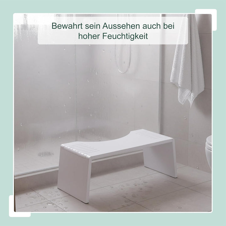 Relaxdays Toilettenhocker, klappbar, Hocker Toilettengang, Erwachsene, Bambus, rutschfest, HxBxT: 19
