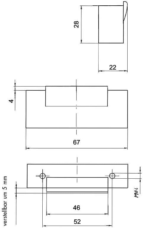 WITTKOWARE elektrischer Türöffner ohne Entriegelung, 6 bis 12V AC/DC, Schraublochabstand 52mm