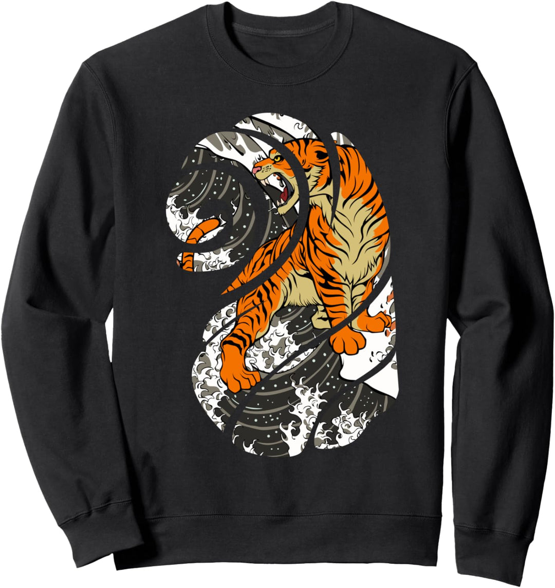 Vintage Japanese Tiger Traditional Asian Artwork Culture Sweatshirt