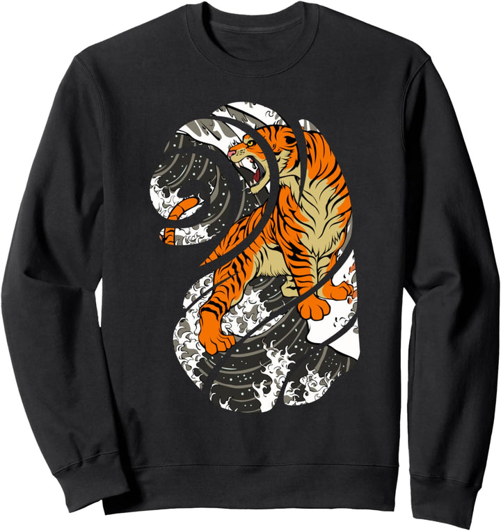 Vintage Japanese Tiger Traditional Asian Artwork Culture Sweatshirt
