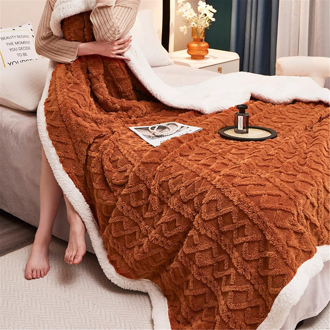 Flauschige Sherpa Kuscheldecke - hochwertige Schafdecke, super weiche Fleecedecke als Sofadecke, Tag