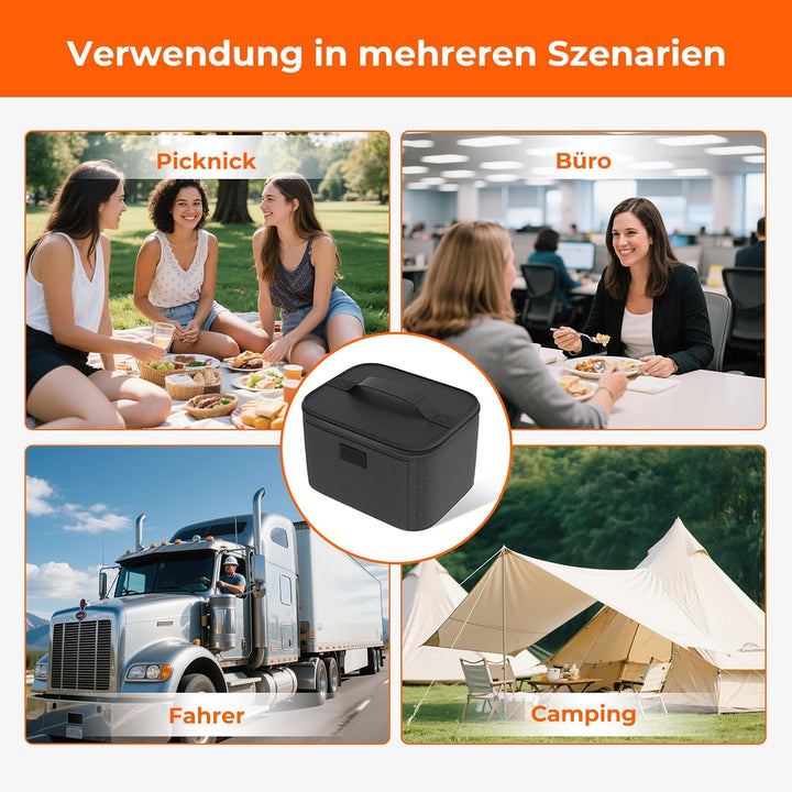 Elektrische Lunchbox - Kleine Speisenwärmer für Männer & Frauen, Mini Mikrowelle für Reisen, 12V/24V