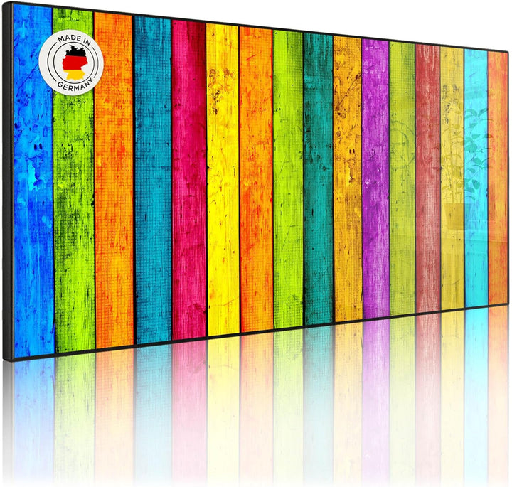 banjado Magnettafel schwarz 78 x 37cm / Magnetwand Metall/Magnetpinnwand als Memoboard/Pinnwand Magn