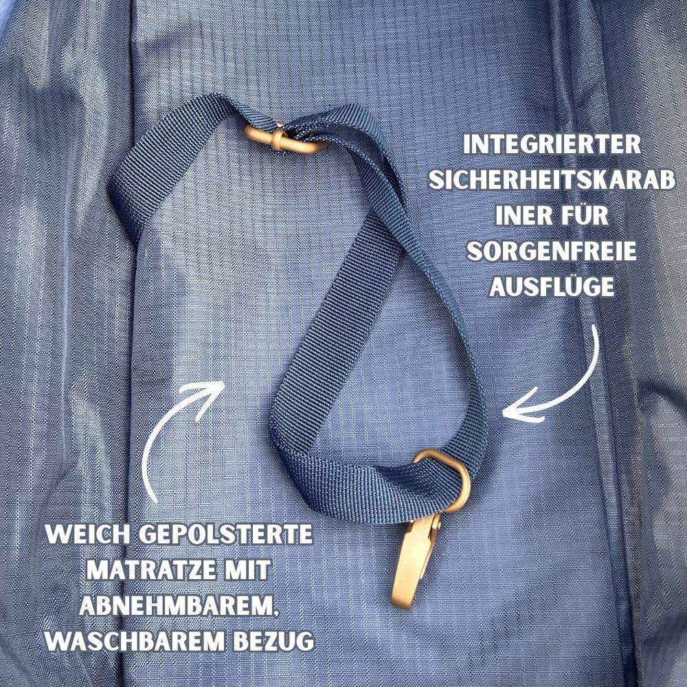 Jane Hundetasche Blau – Stilvolle Hundetransportbox für kleine Hunde bis 8 kg, Faltbare Transportbox