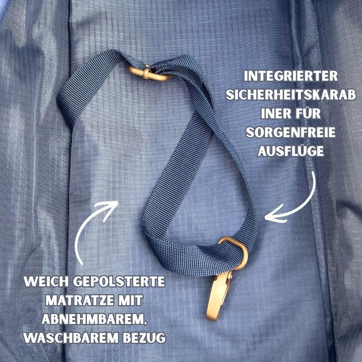 Jane Hundetasche Blau – Stilvolle Hundetransportbox für kleine Hunde bis 8 kg, Faltbare Transportbox