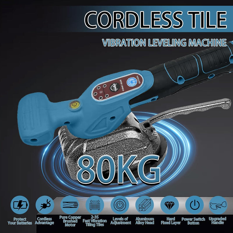 Fliesenvibrationsmaschine für Makita 18v, Fliesenleger-Vibrationsgerät mit 4,7" Saugnapf, 5 Gänge, e