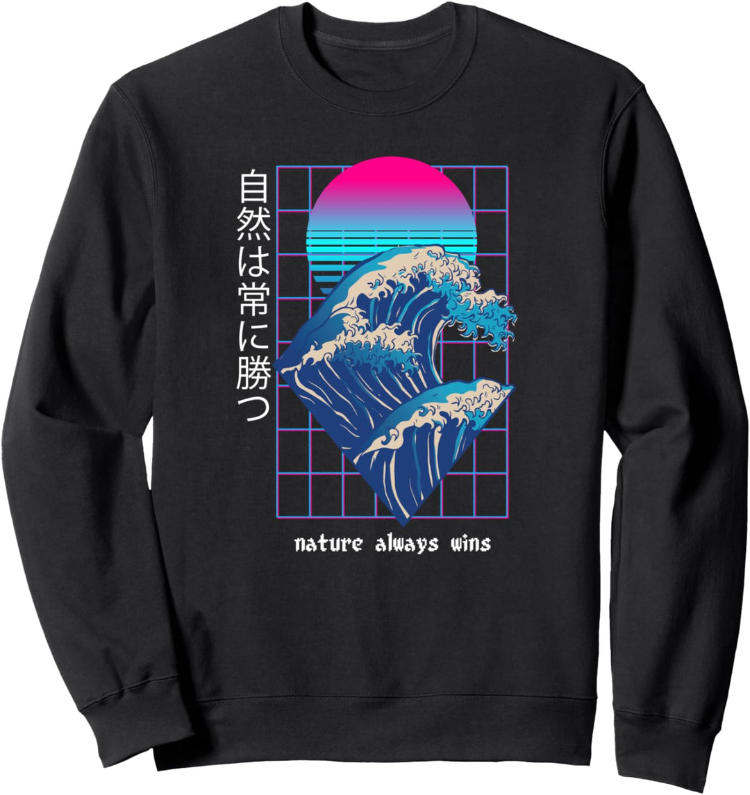 Vaporwave Aesthetic - Grosse Welle von Kanagawa - Ästhetik Sweatshirt