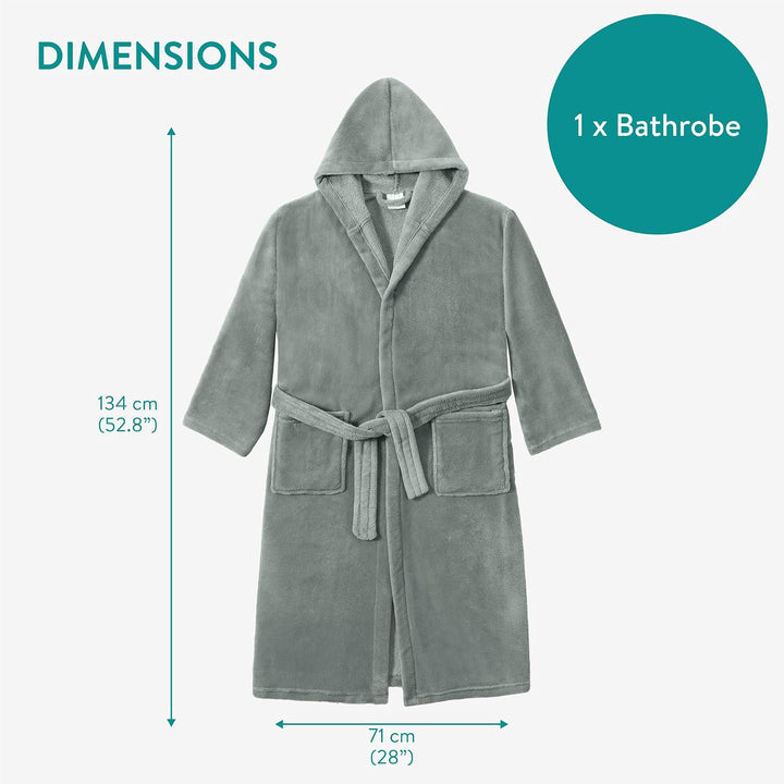 HOMELEVEL Bademantel Morgenmantel Unisex - kuschelweicher Reisebademantel Saunamantel - Mikrofaser M