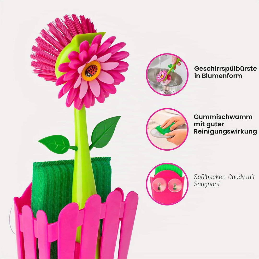 Vigar Flower Power Spülset Korb pink