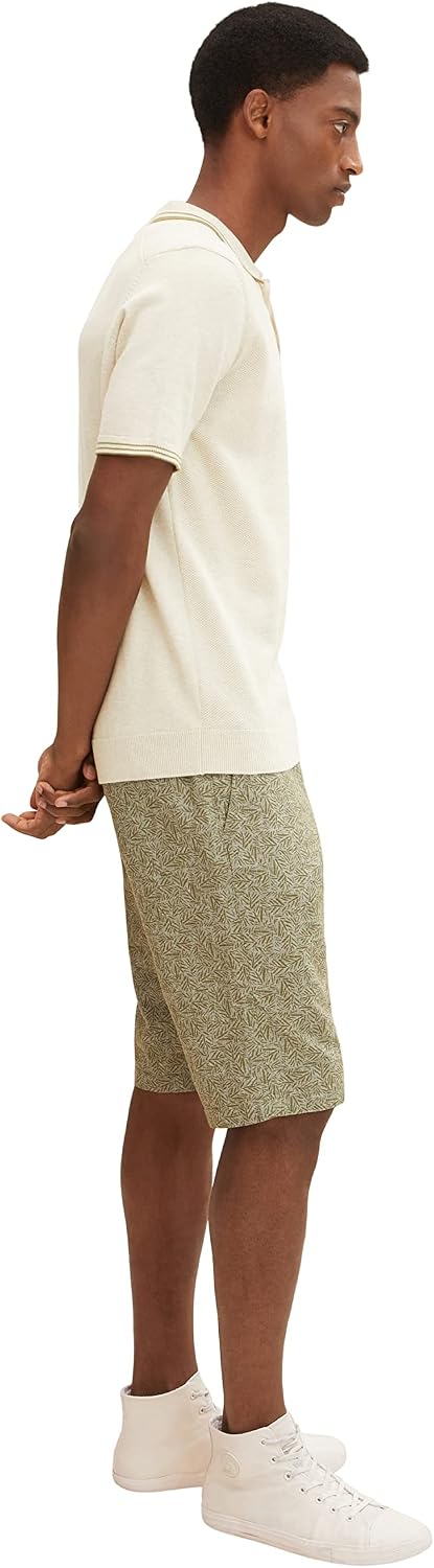 TOM TAILOR Denim Herren Hoodie Sweatshirt mit Logo-Print XXL 29071 - Olive Tonal Leaf Design, XXL 29