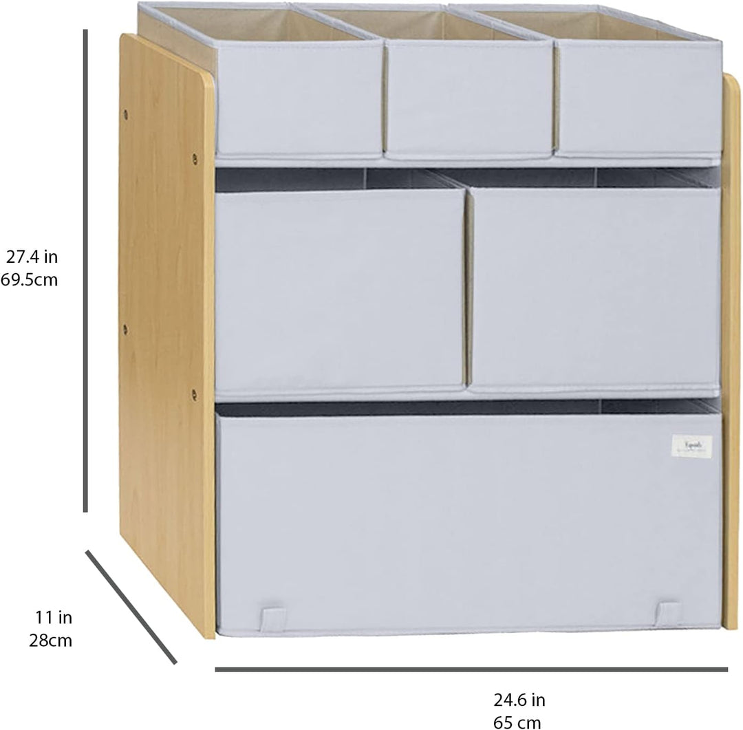 3 Sprouts - Kinderzimmer Regal mit Boxen – Spielzeugregal und Aufbewahrung für Kinderzimmer – Ideal