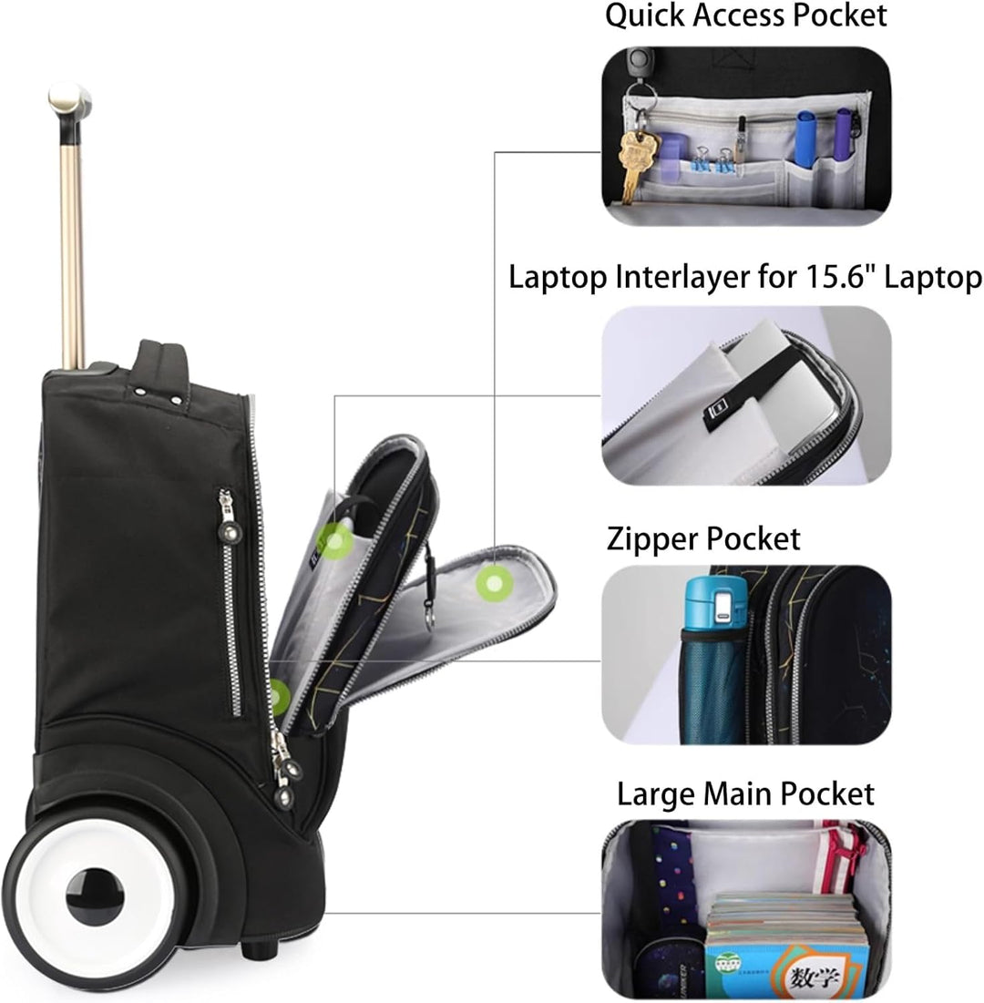 UNIKER Laptoptasche mit Rollen für 15,6 Zoll Laptops, Krankenschwestertasche auf Rädern, T5 (T5 - Fi