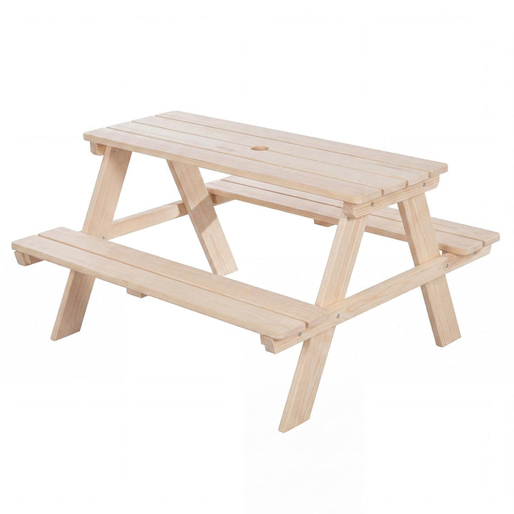 roba Kinder Outdoor+ Sitzgruppe "Picknick for 4" - Sitzgarnitur aus Massivholz - Natur