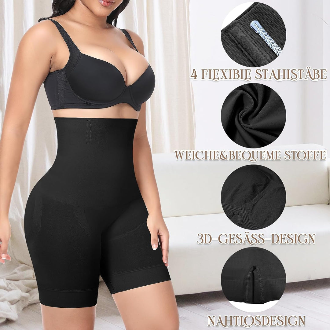 Bauchweg Unterhose Damen Shapewear Miederhose Hohe Taille Miederpants Body Shaper Kurze Leggings S S