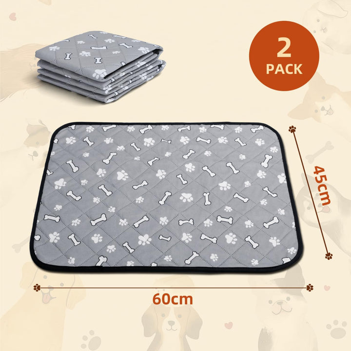 Nobleza Wiederverwendbare Welpenunterlagen, 2er Set Waschbar Haustier-Urinunterlage, 60 x 45 cm Schn
