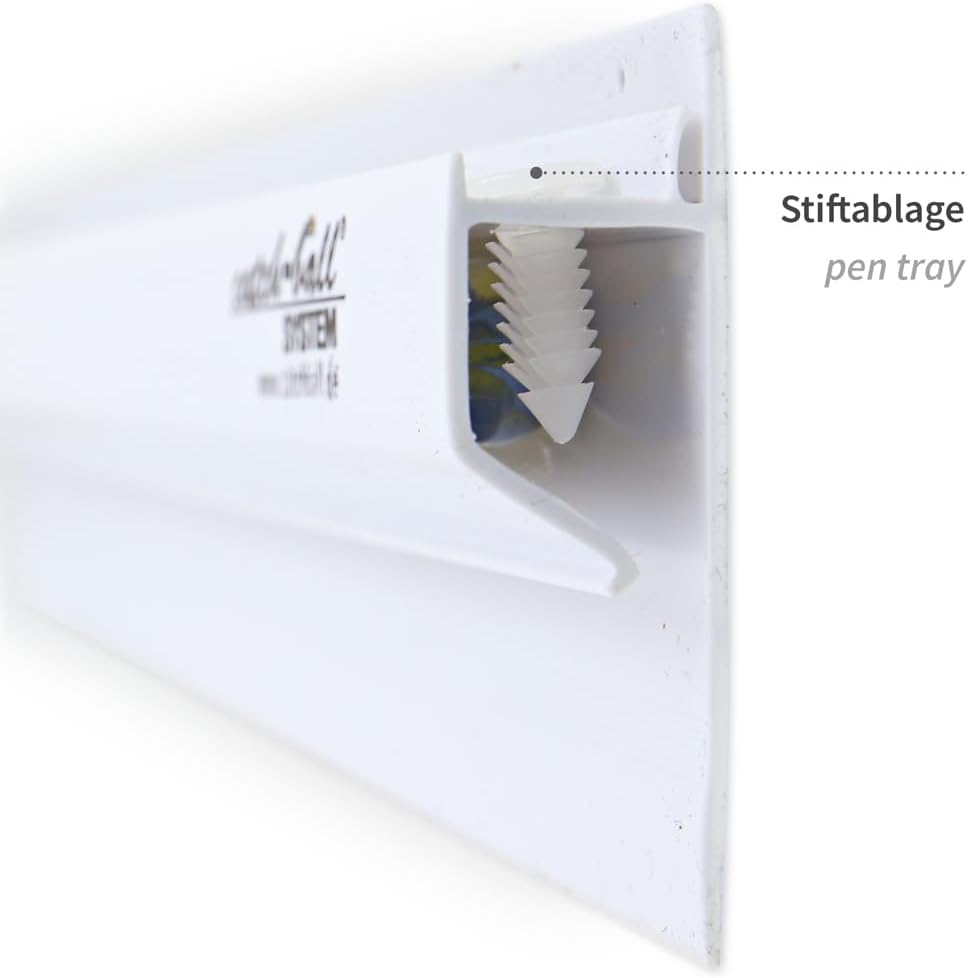 Franz Mensch 1 Stück Hygostar Catch-ball-System, Notebord, weiss, L: 80cm, B: 7cm, H: 2,3cm, Karton,