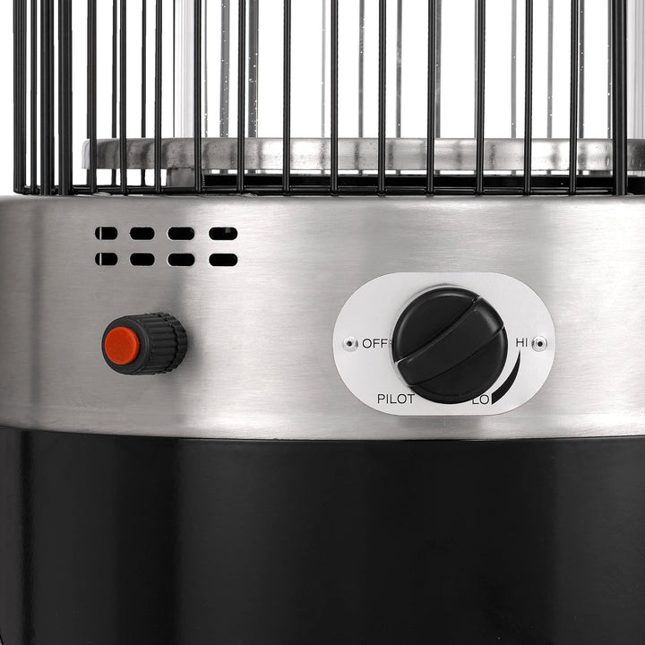 tepro Terrassenfeuer Ventura, Feuerschale, Feuerkorb für den Garten, schwarz/Silber, inkl. Regler un