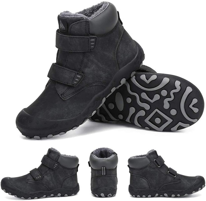 Mishansha Kinder Winterschuhe Gefüttert Winterstiefel für Jungen Mädchen Gr.24-38 29 EU Schwarz, 29