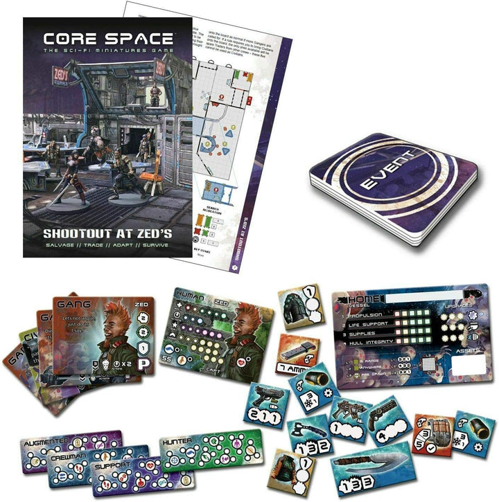 Battle Systems Core Space Shootout at Zed’s Expansion Set - Miniaturen - Brettspiel - Ereigniskarten