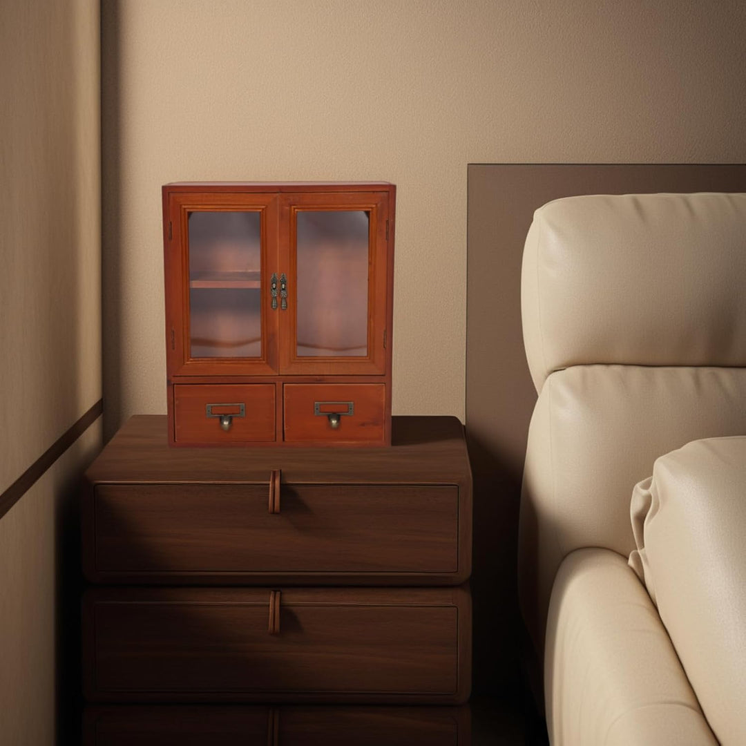 LIFKOME Vintage Holz Wandschrank Mit Doppeltüren Mini Aufbewahrungsschrank Für Küche Und Badezimmer