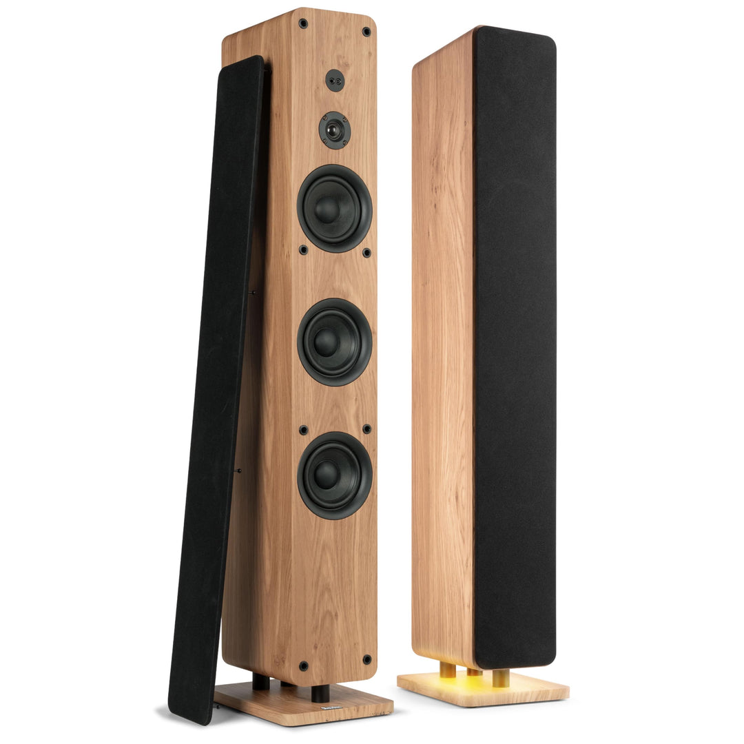 Audizio Arco - Standlautsprecher Aktiv 2er Set, Bluetooth 5.4 & DAB Radio, 320 Watt HiFi Lautspreche