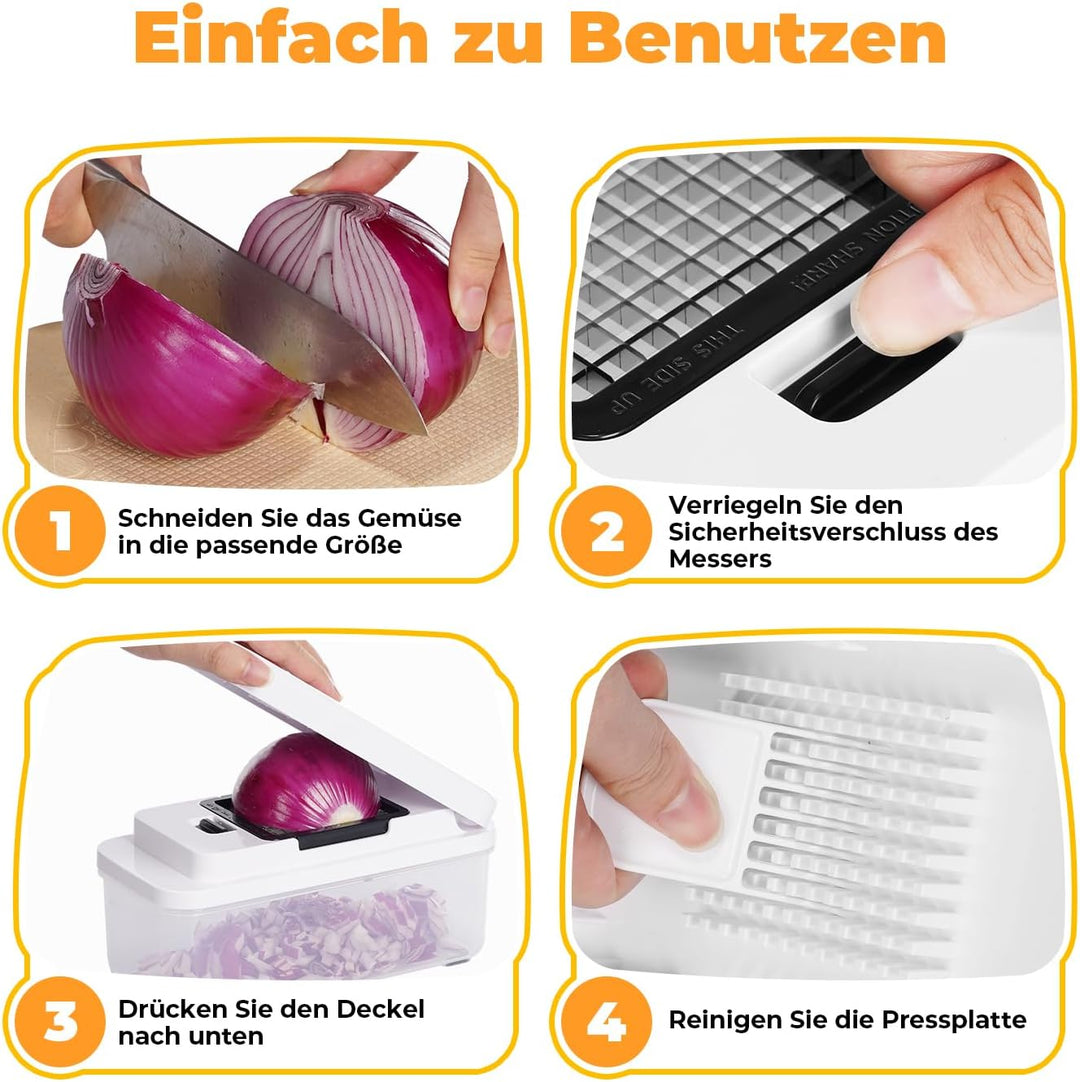 Gemüseschneider, Spiralschneider Gemüse, Zwiebelschneider, Gemüse Zerkleinerer für Schnell und Gleic