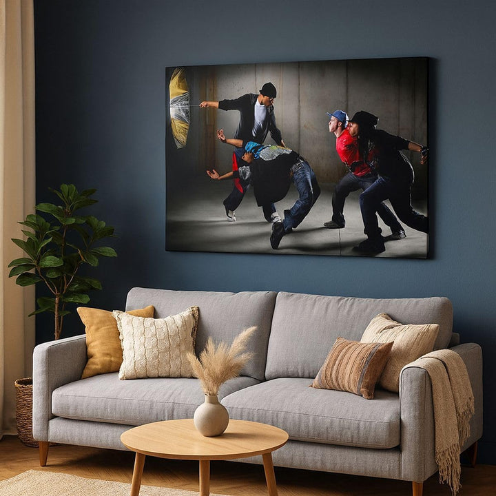 Bilder auf Leinwand 100x70cm Leinwandbild Gleichgewicht Tänzer springen Gross Wanddeko Bild Schlafzi
