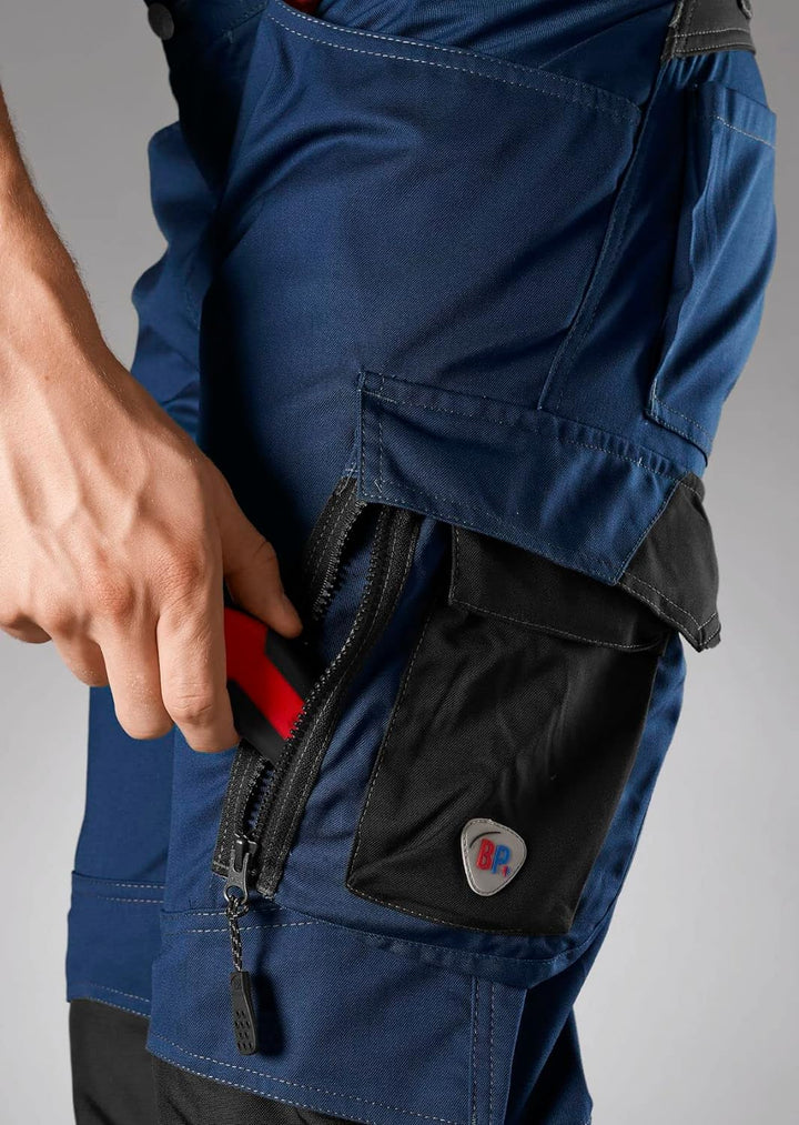 BP 1998-570-1432 Arbeitshose mit Kniepolstertaschen - Schlanke Silhouette - Elastischer Rückengurt -