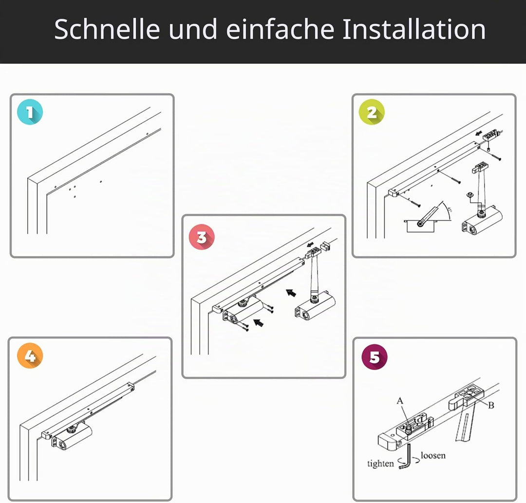 PALMAT Automatische einstellbare hydraulische Türschliesser mit Gleitschienenarm und Eisenabdeckung