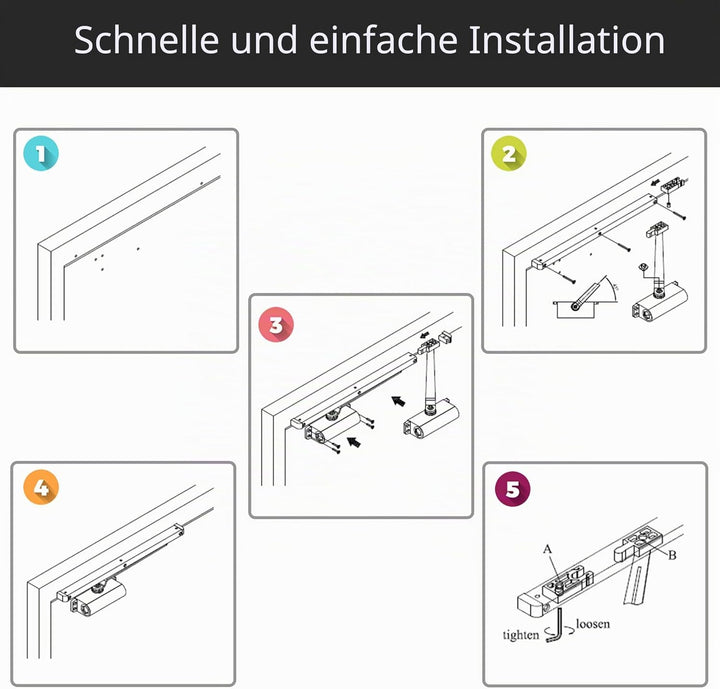 PALMAT Automatische einstellbare hydraulische Türschliesser mit Gleitschienenarm und Eisenabdeckung
